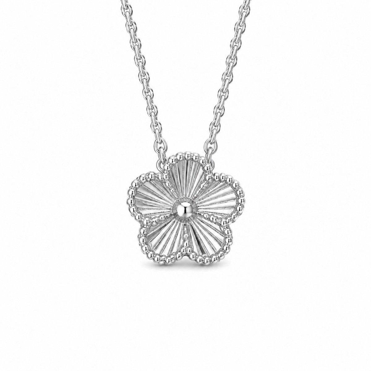 14K Gold Plated Stainless Steel Floral Pendant Necklace