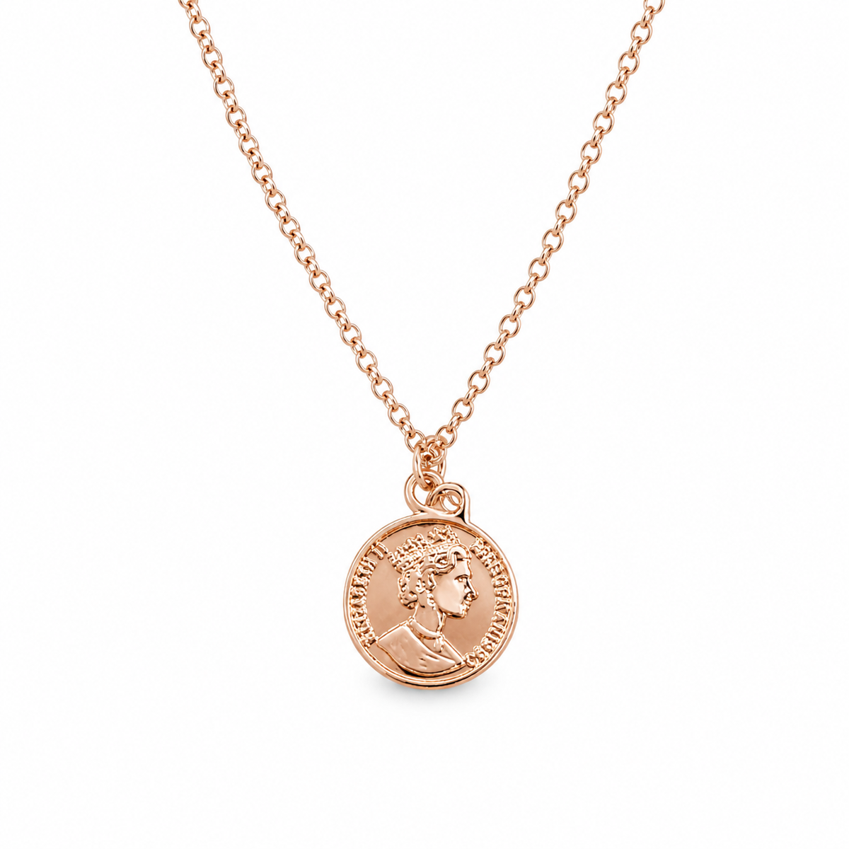 Rose-Gold Layered Pearl & Coin Pendant Necklace