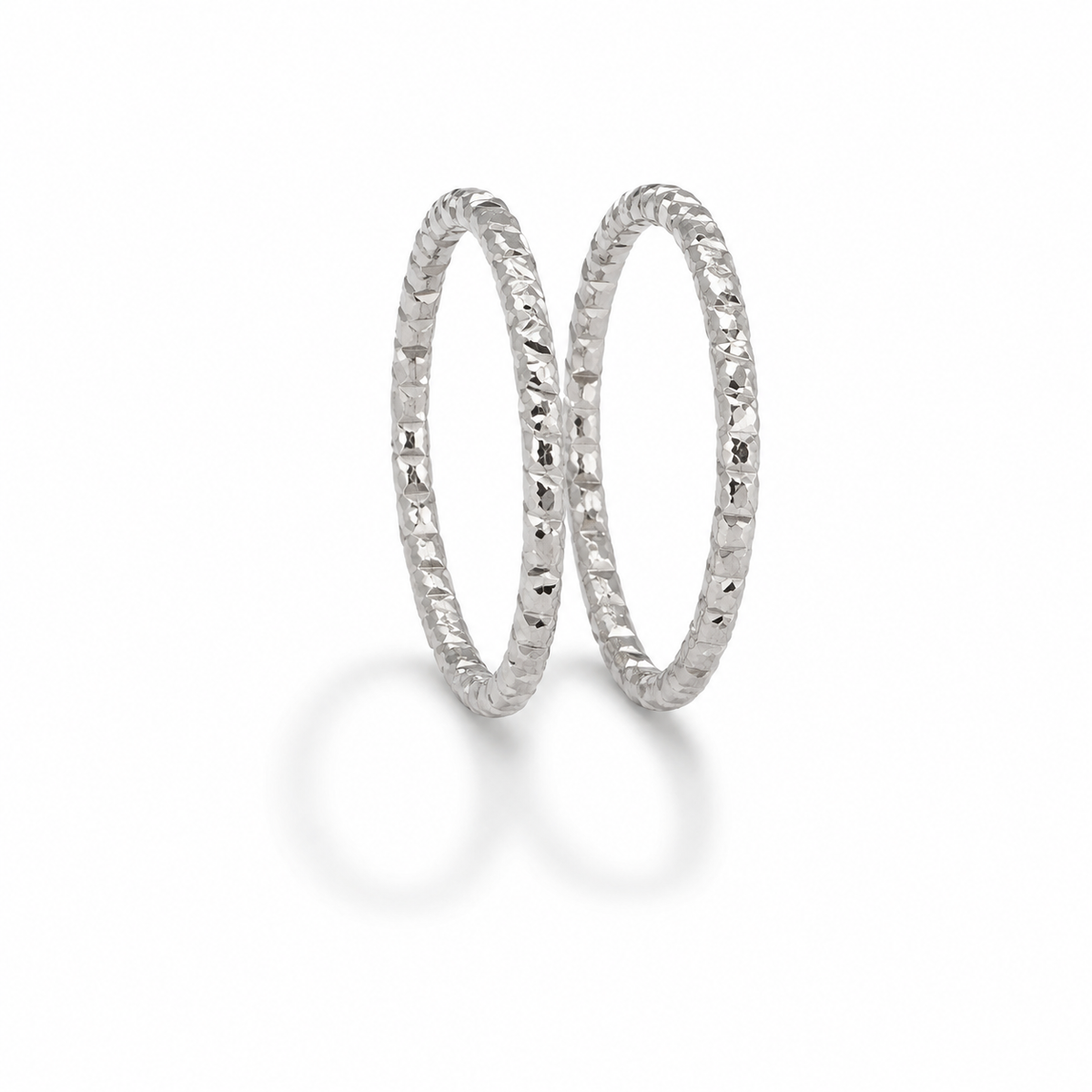 Silver-Tone Textured Wrap Ring Set – 2 Separate Rings