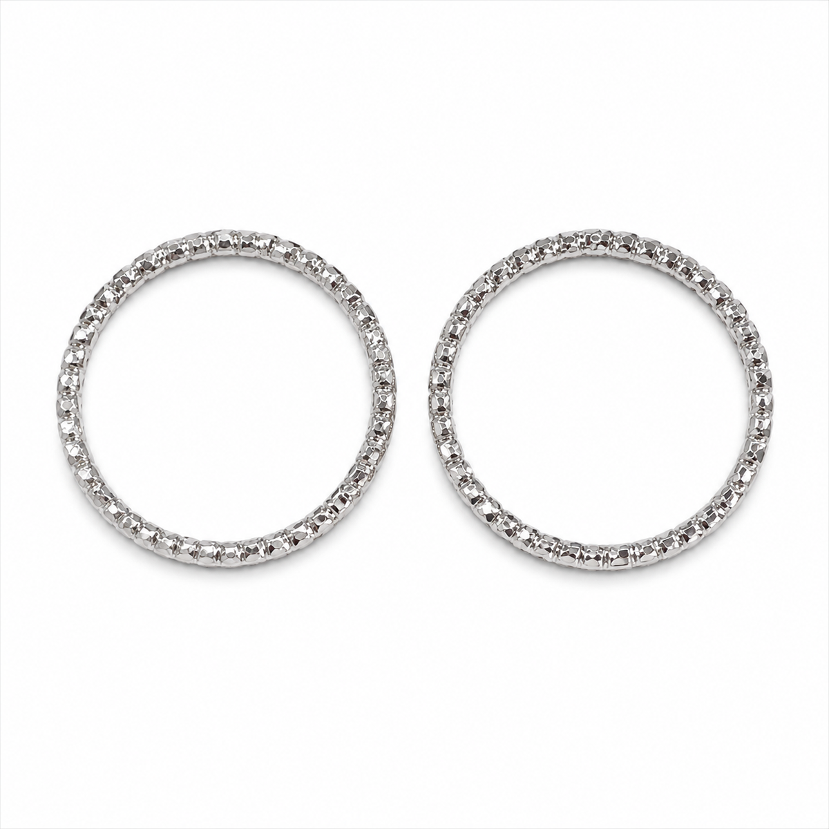Silver-Tone Textured Wrap Ring Set – 2 Separate Rings