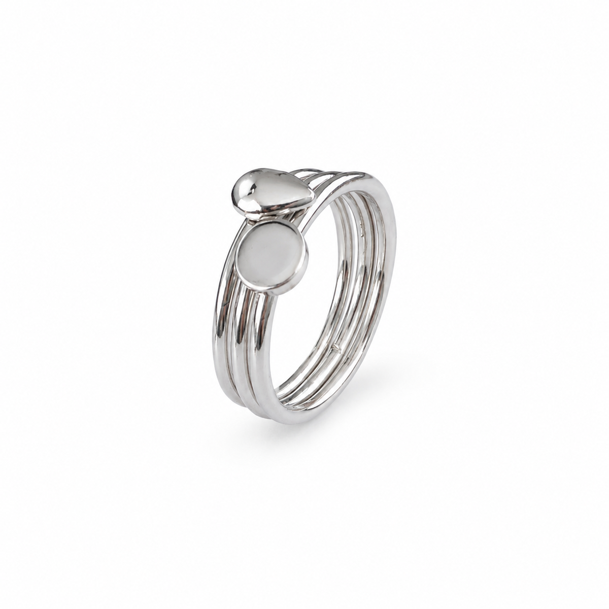 Silver-Tone Triple-Band Accent Ring