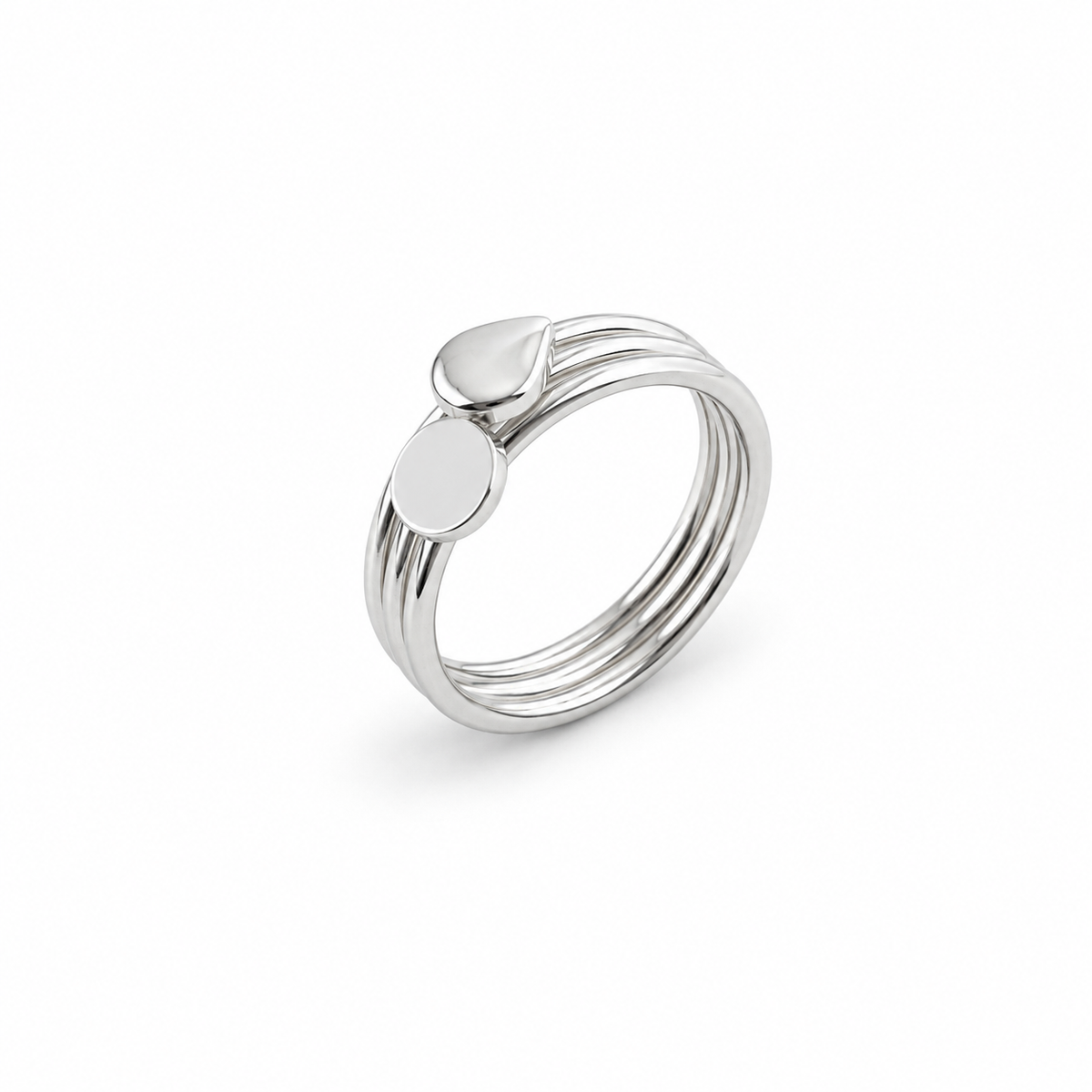 Silver-Tone Triple-Band Accent Ring