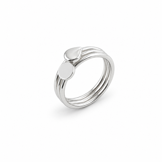 Silver-Tone Triple-Band Accent Ring