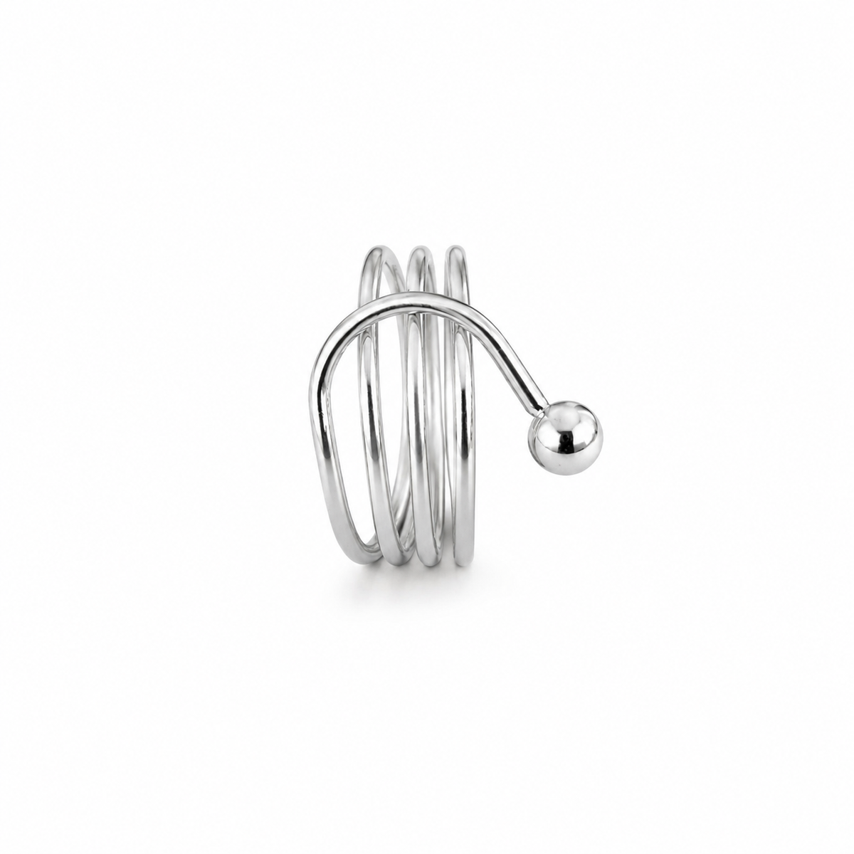 Silver-Tone Multi-Band Wrap Ring