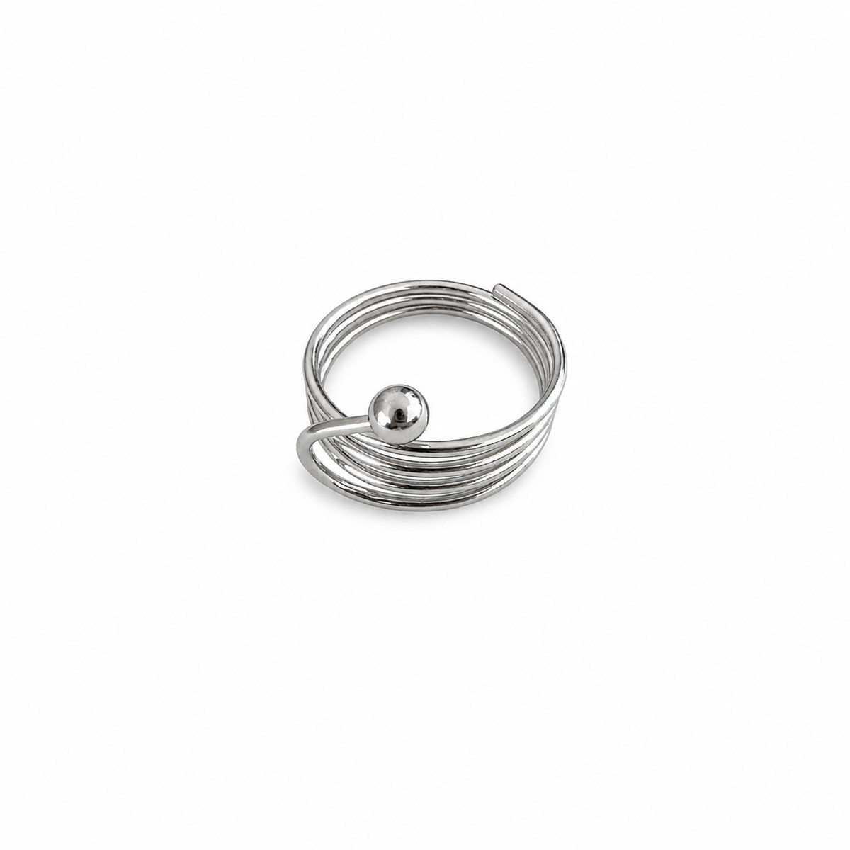 Silver-Tone Multi-Band Wrap Ring