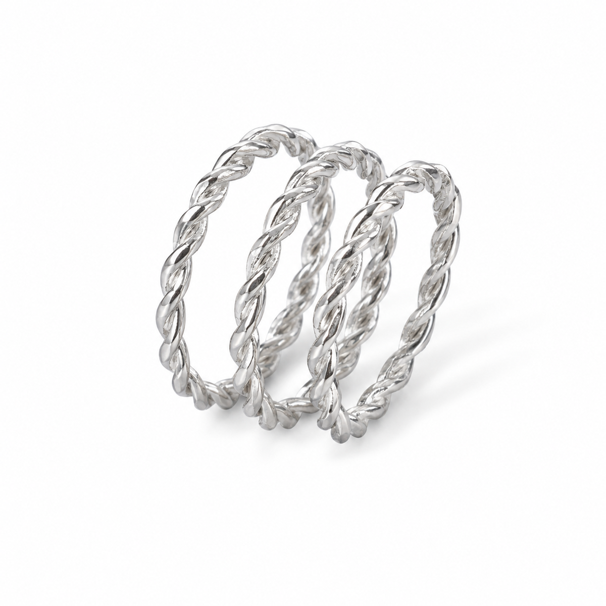Silver-Tone Triple Rope Ring