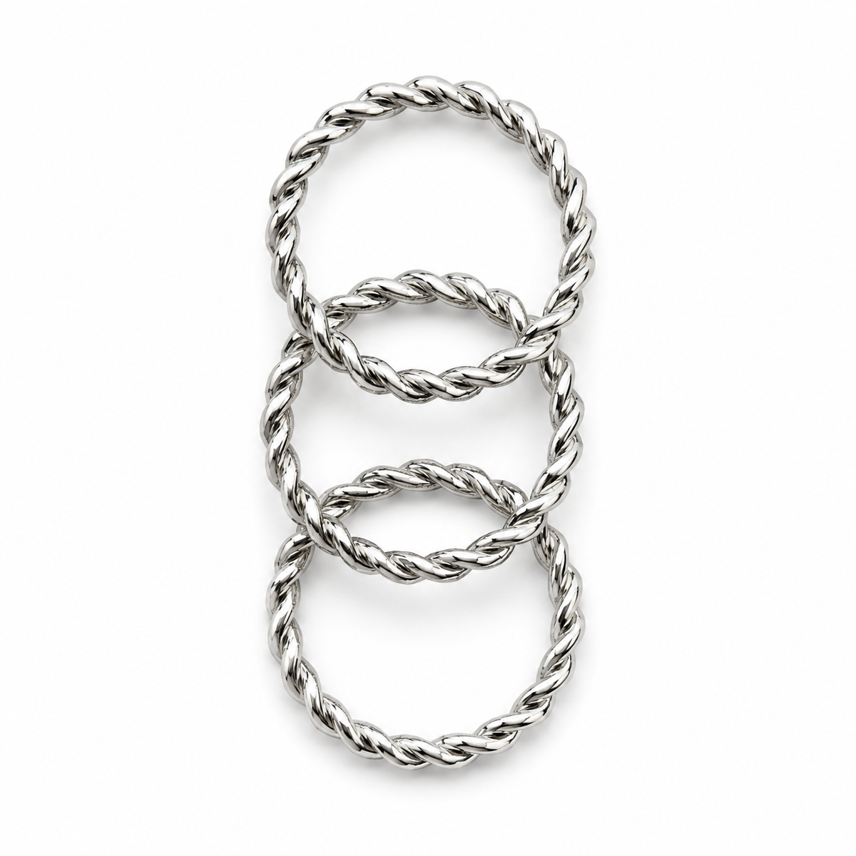 Silver-Tone Triple Rope Ring