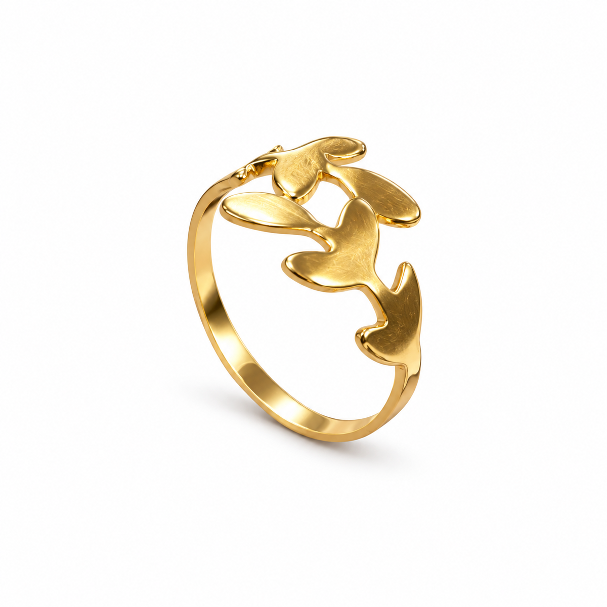 Gold-Tone Nature-Inspired Ring Set