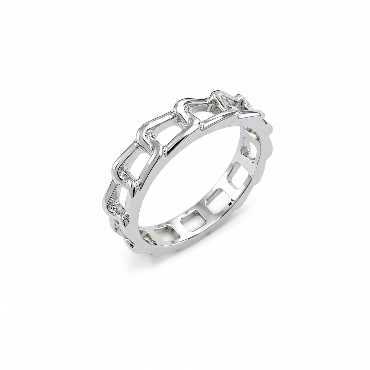 Silver-Tone Open Link Ring
