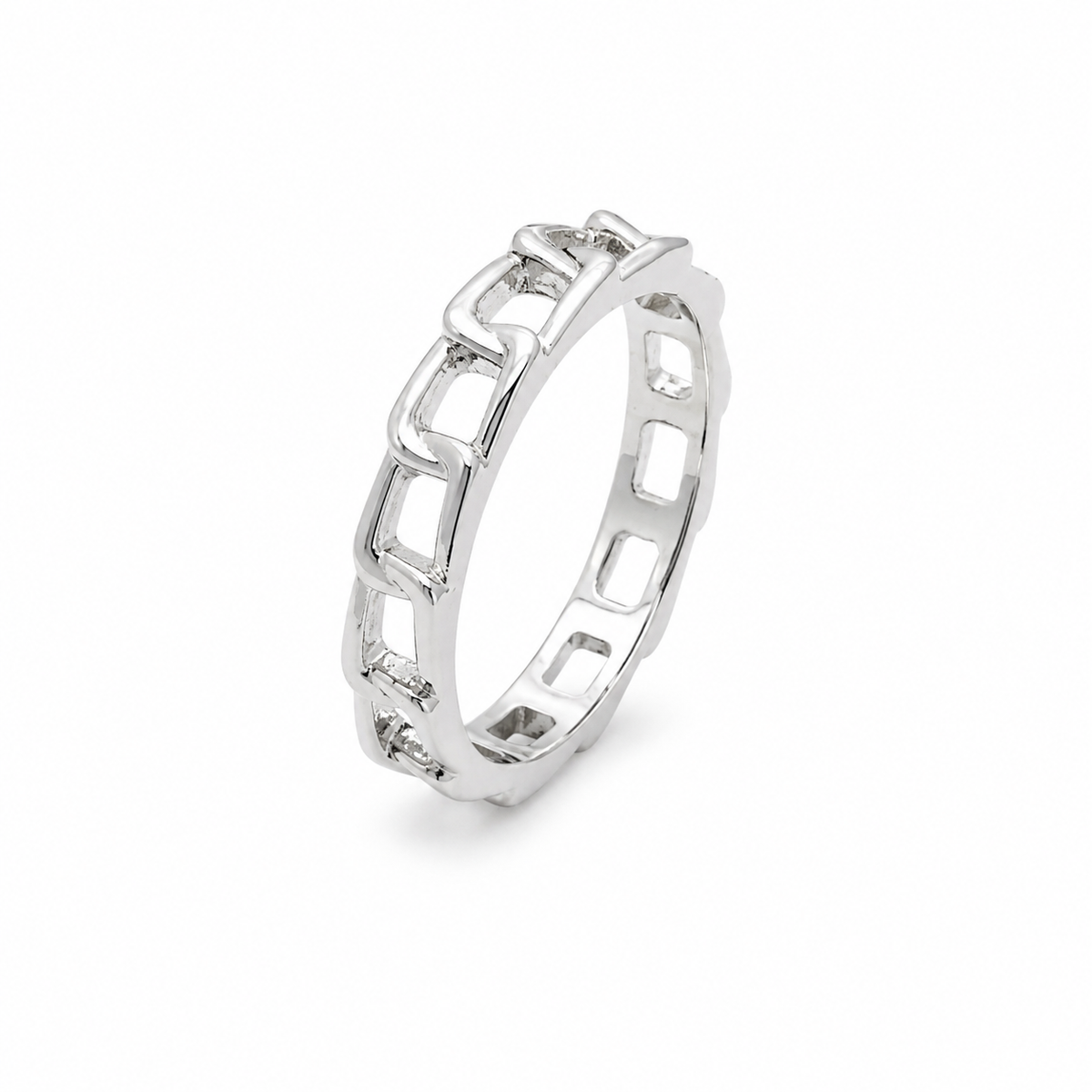 Silver-Tone Open Link Ring