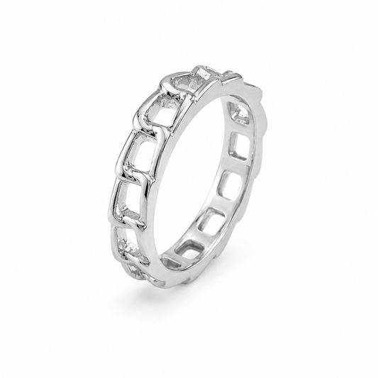 Silver-Tone Open Link Ring