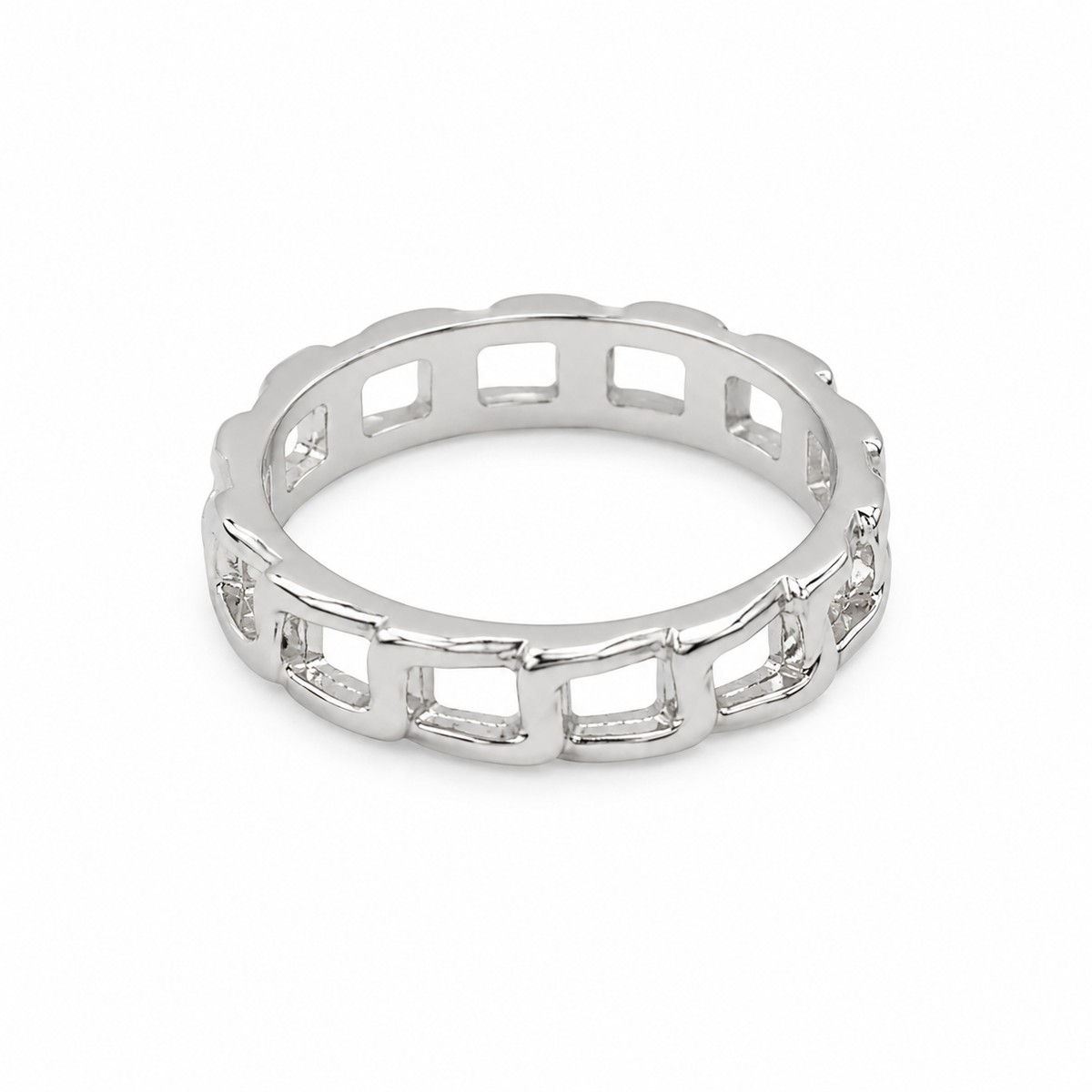 Silver-Tone Open Link Ring