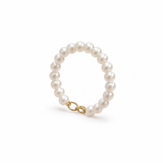 Adjustable Pearl Beaded Ring
