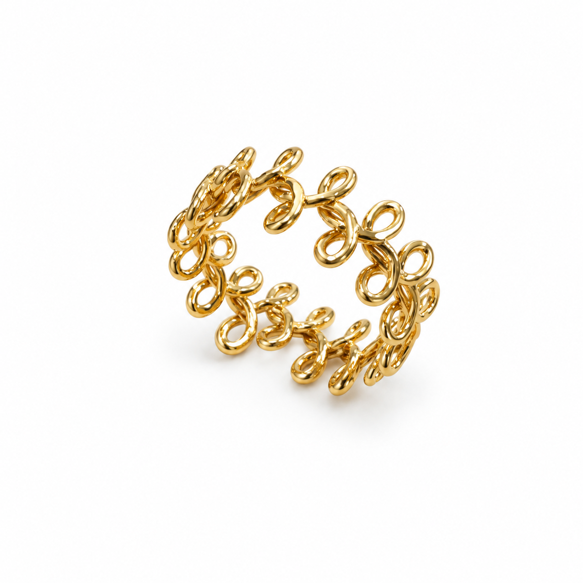 Gold-Tone Openwork Scroll Ring