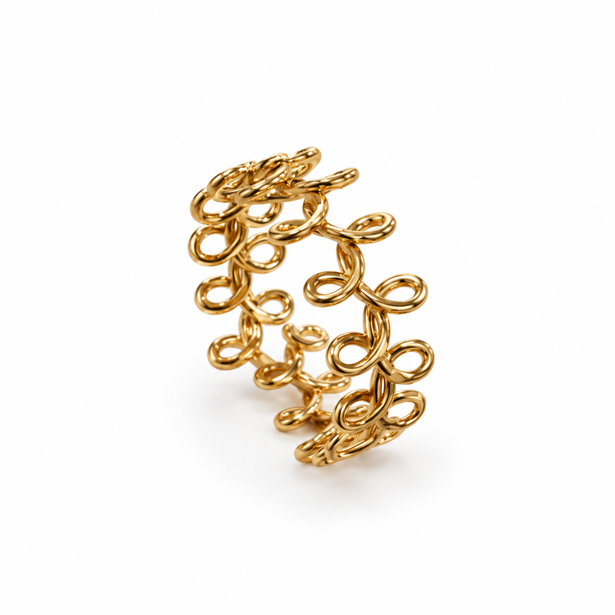 Gold-Tone Openwork Scroll Ring