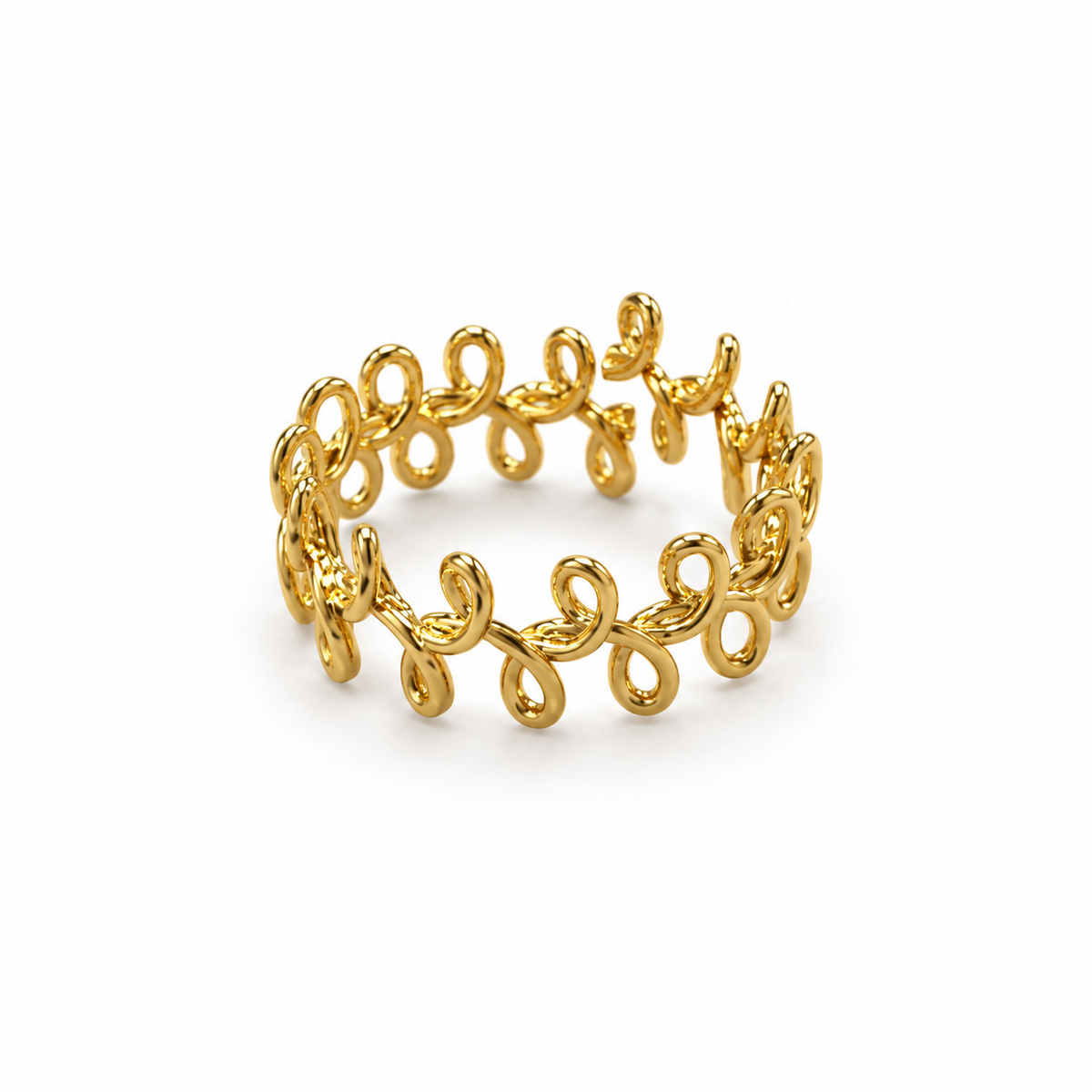 Gold-Tone Openwork Scroll Ring