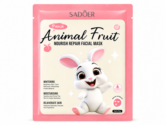 Peach Animal Fruit Nourish Repair Facial Mask
