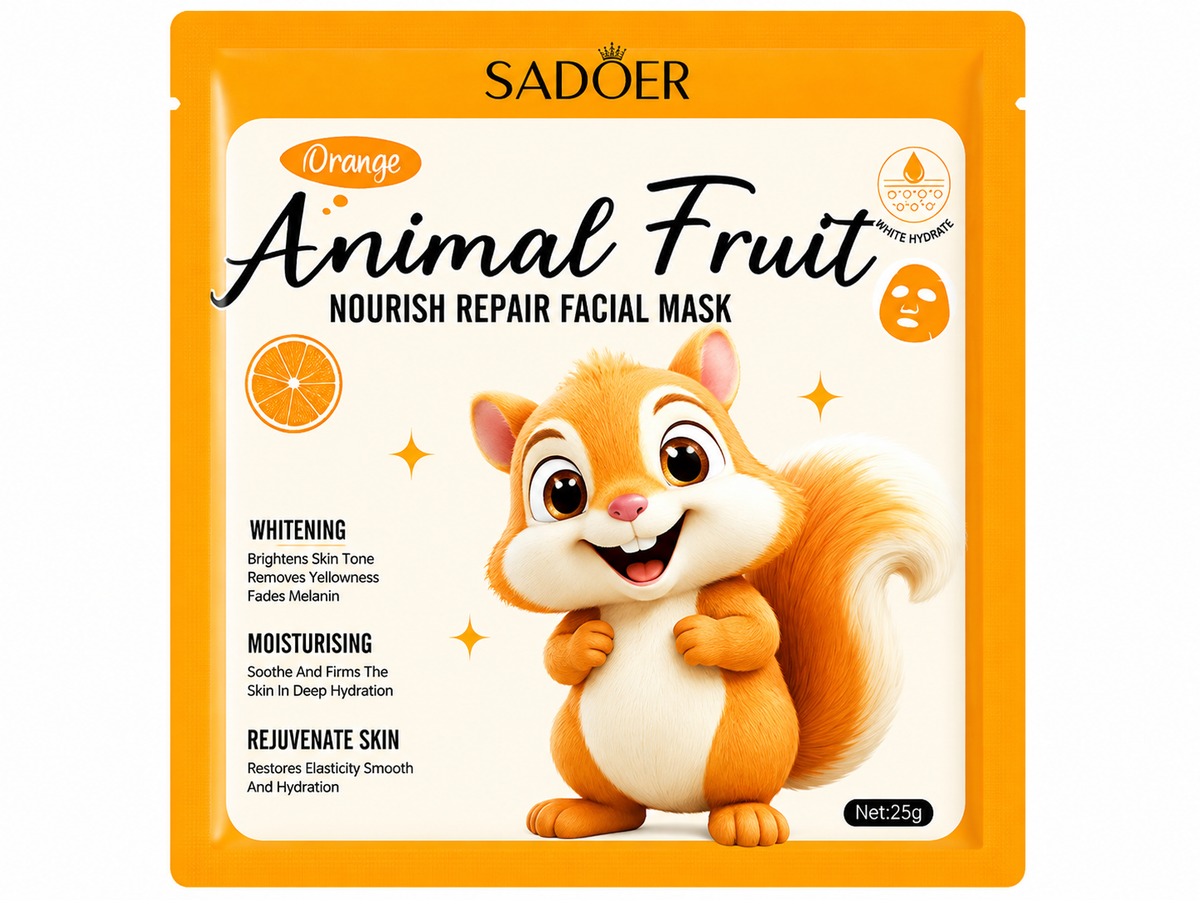 Orange Animal Fruit Nourish Repair Facial Mask