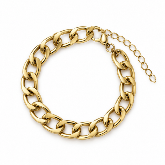 Gold-Tone Chunky Curb Chain Bracelet