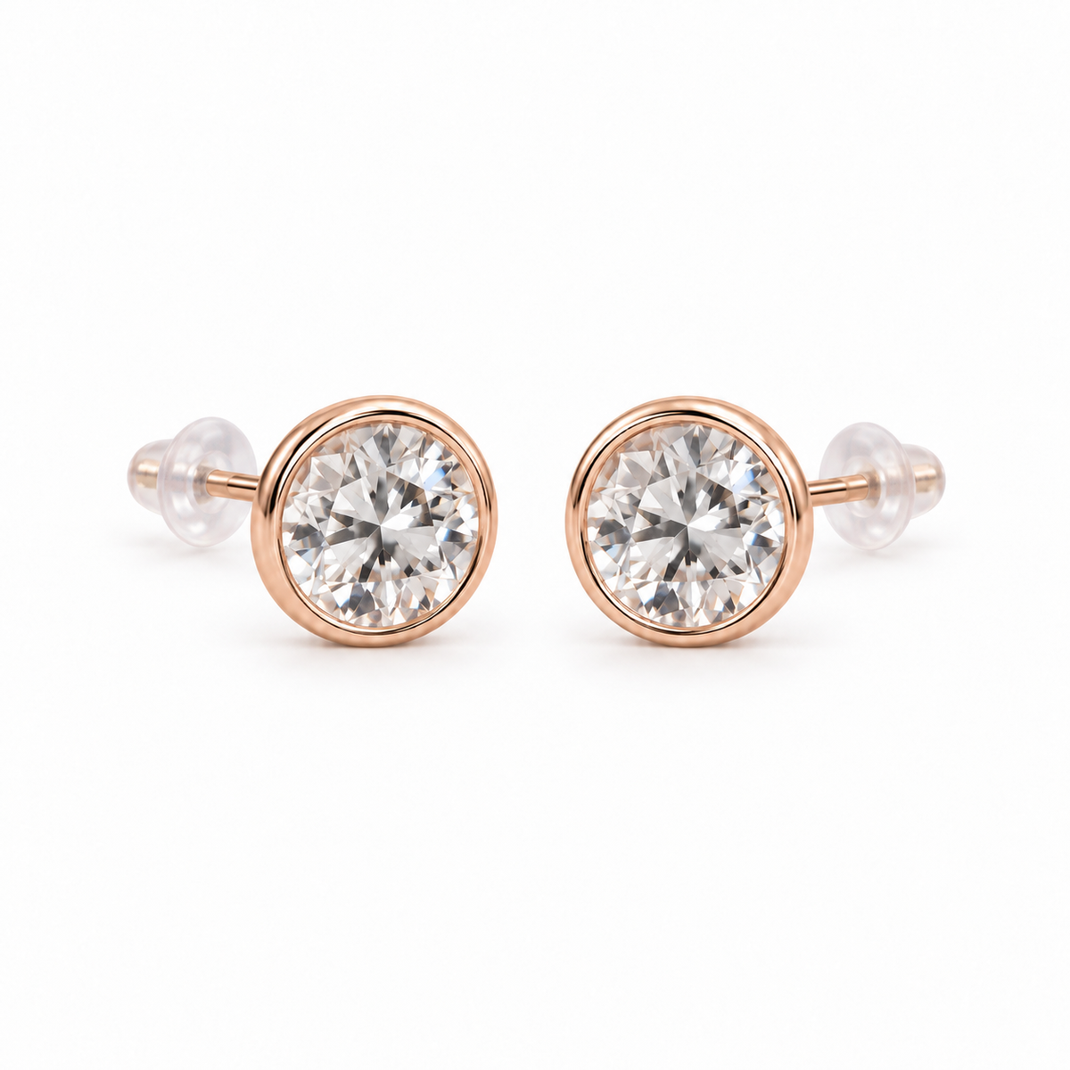 Rose-Gold Four-Pair Earring Set - various sizes available