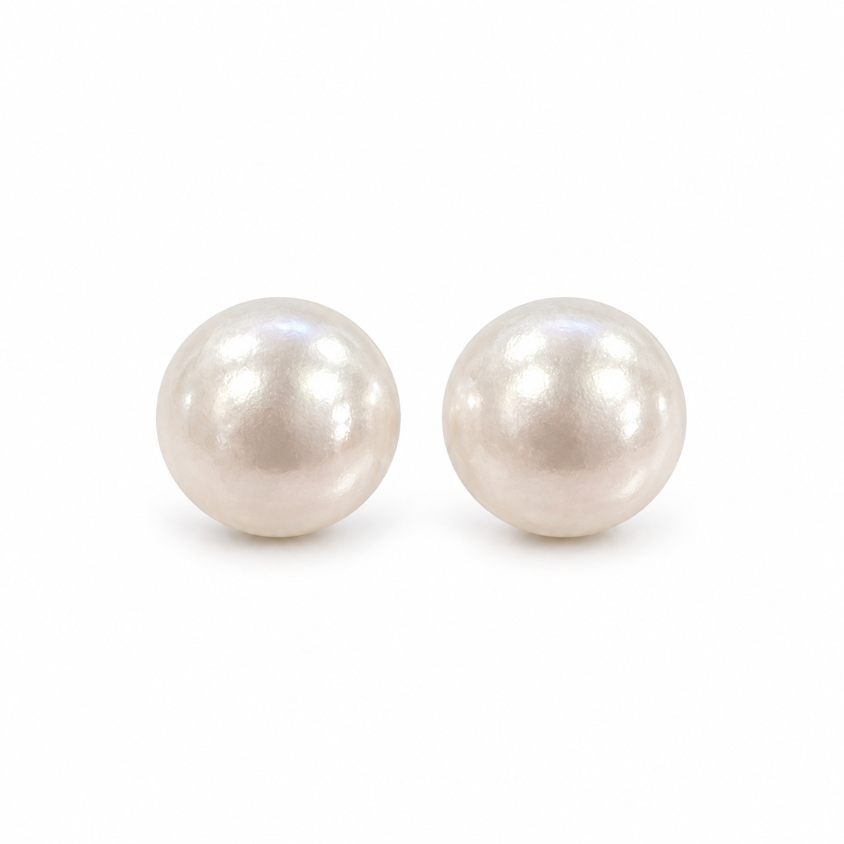 Rose-Gold Triangle and Pearl Stud Earring Set