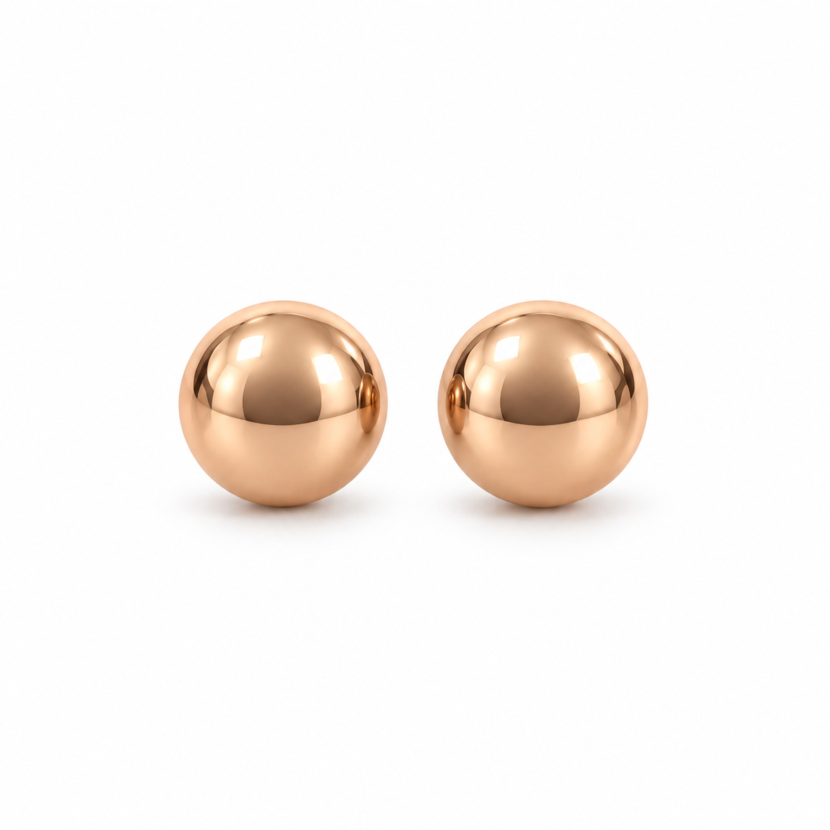 Rose-Gold Smooth and Textured Ball Stud Earring Set