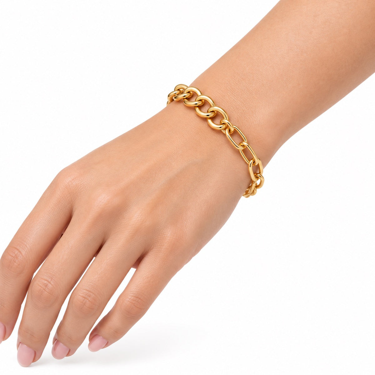 Gold-Tone Mixed-Link Chain Bracelet