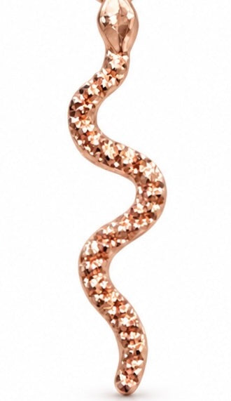 Rose-Gold-Tone Sparkling Snake Drop Earrings