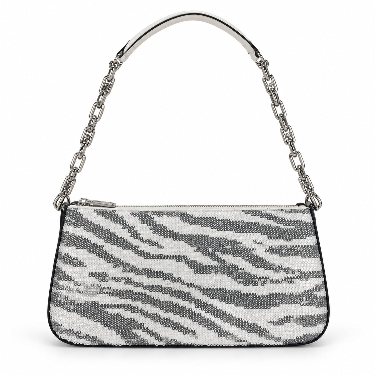 Pre-Loved MICHAEL Michael Kors Zebra-Print Sequin Shoulder Bag