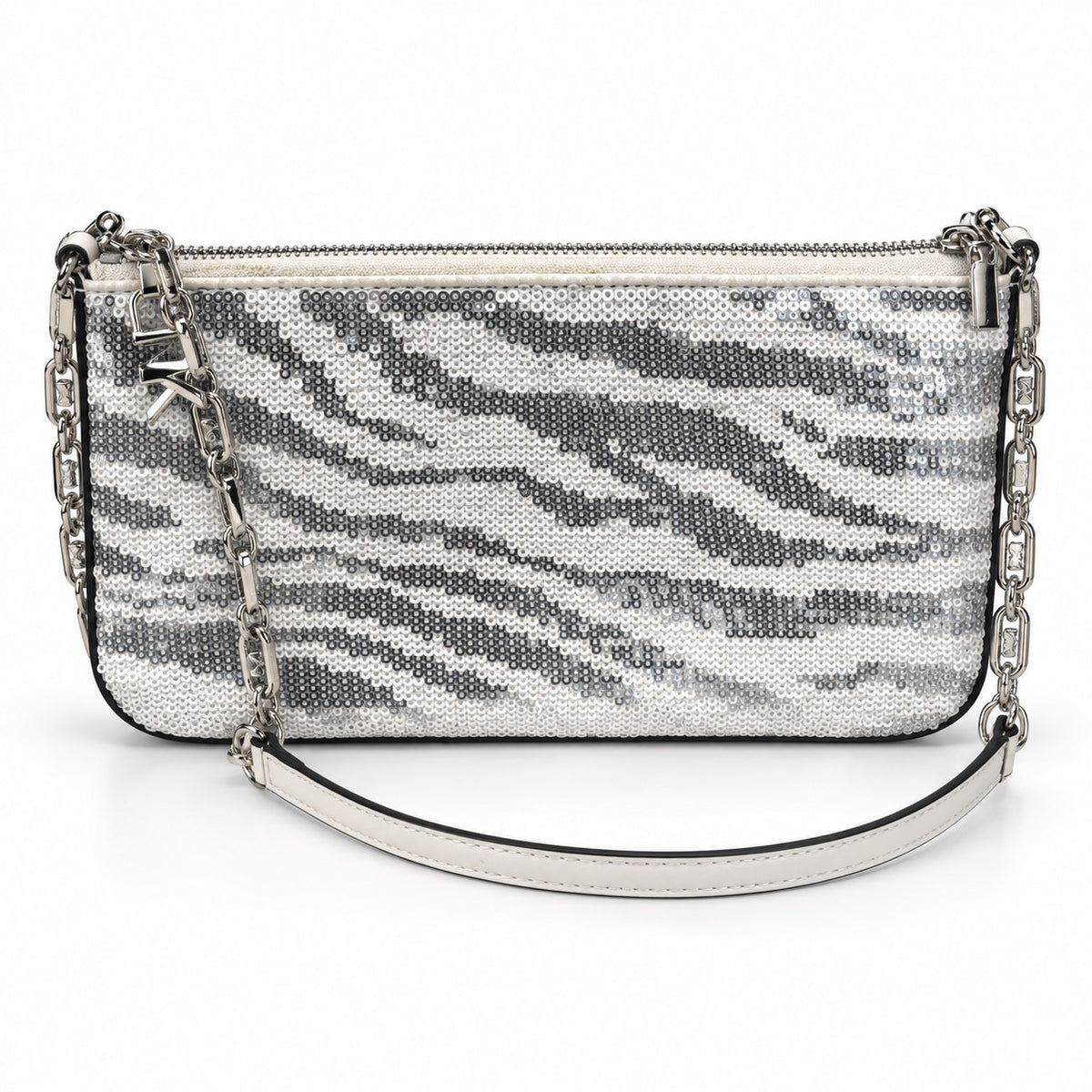 Pre-Loved MICHAEL Michael Kors Zebra-Print Sequin Shoulder Bag