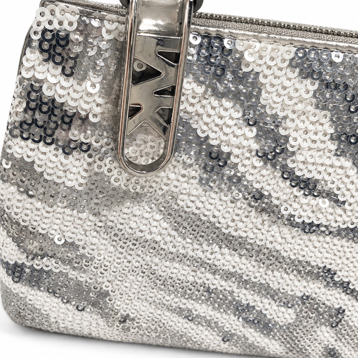 Pre-Loved MICHAEL Michael Kors Zebra-Print Sequin Shoulder Bag
