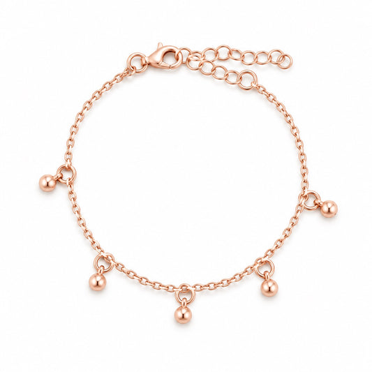 Rose-Gold-Tone Beaded Charm Bracelet