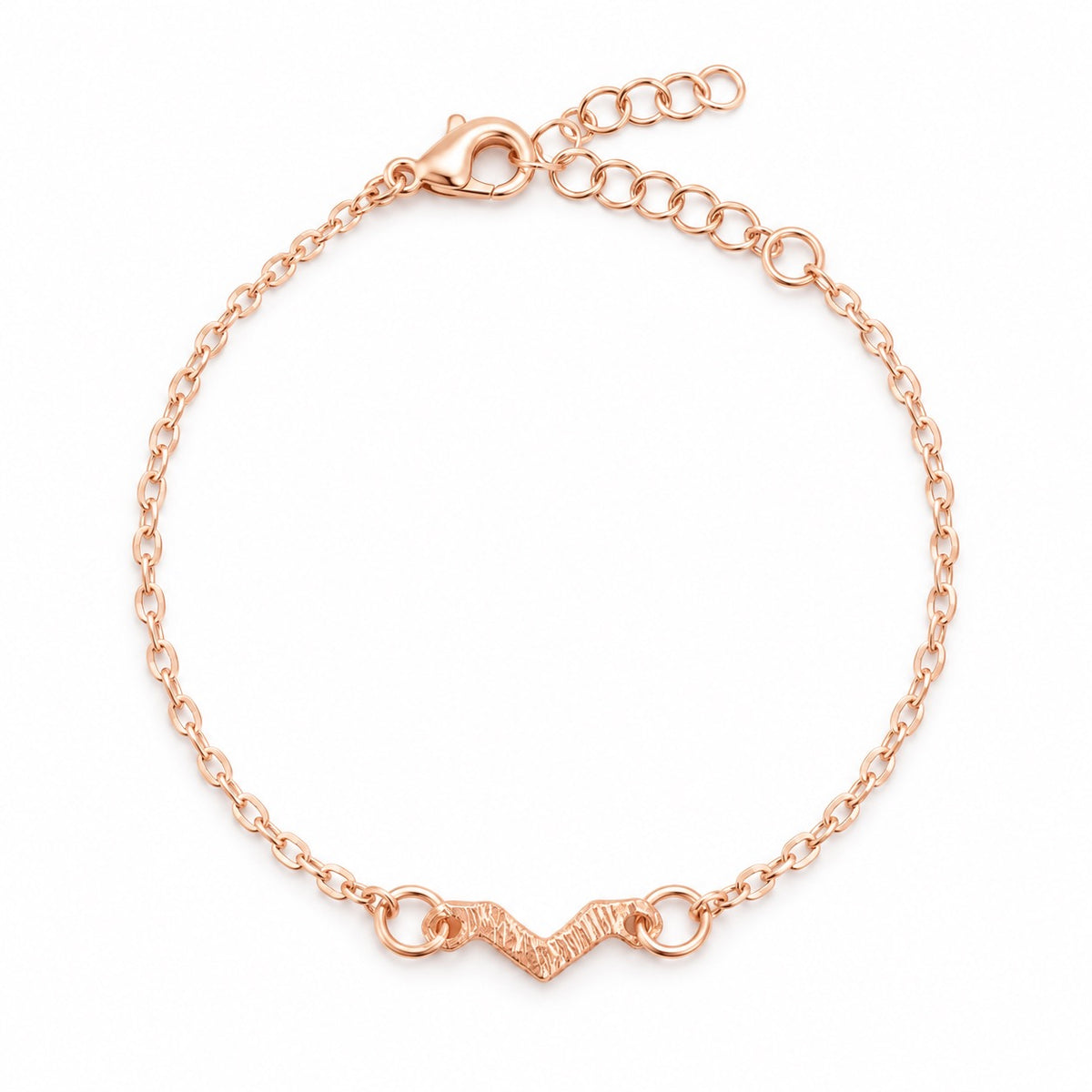 Rose-Gold-Tone Textured Wave Bracelet