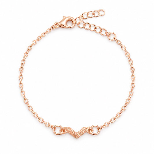 Rose-Gold-Tone Textured Wave Bracelet