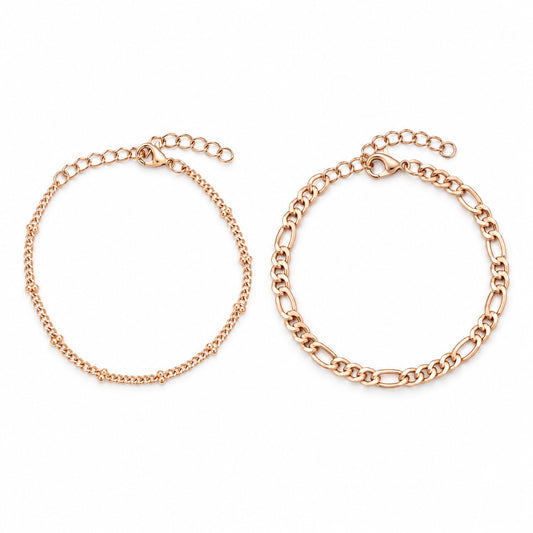 Rose-Gold-Tone Two-Piece Bracelet Set