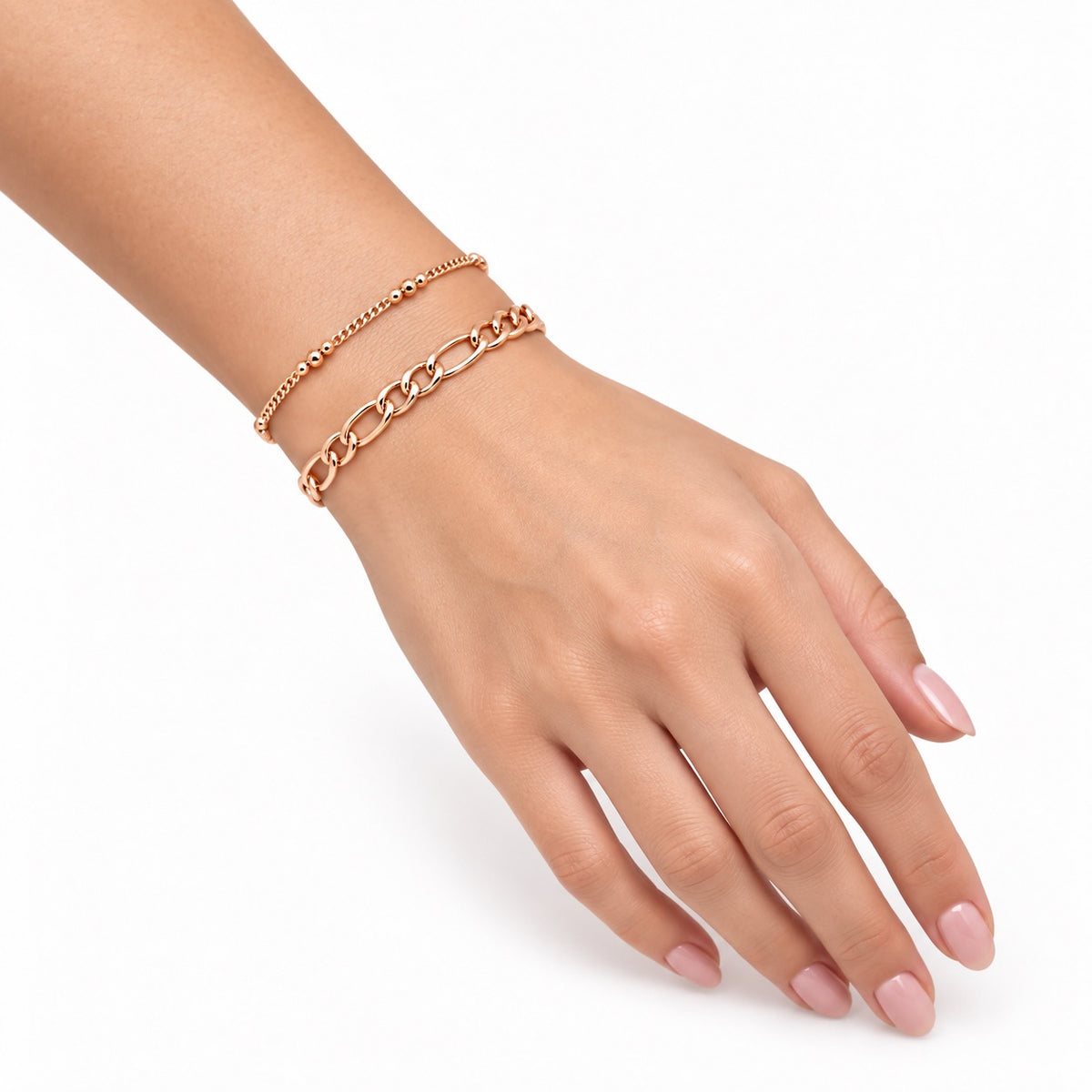 Rose-Gold-Tone Two-Piece Bracelet Set