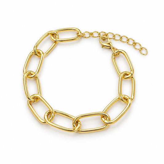 Gold-Tone Paperclip Chain Bracelet