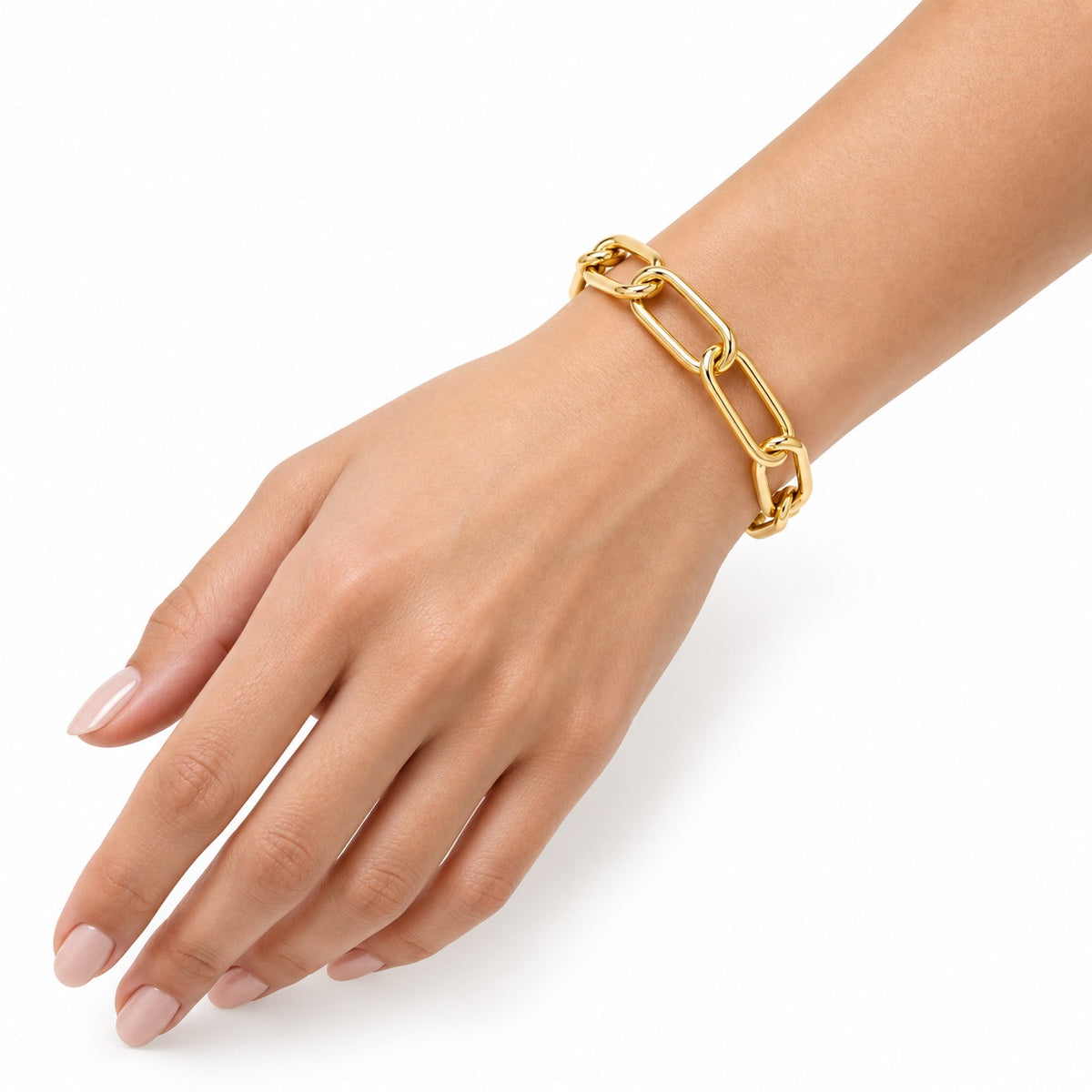 Gold-Tone Paperclip Chain Bracelet