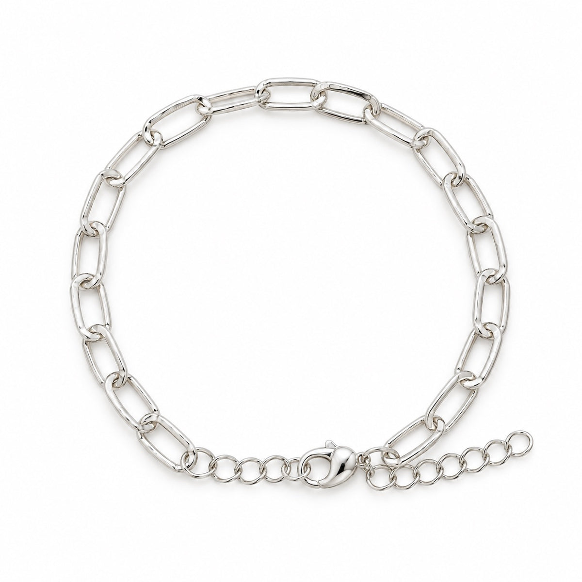 Silver-Tone Paperclip Chain Bracelet
