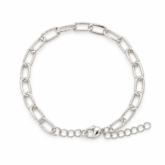 Silver-Tone Paperclip Chain Bracelet