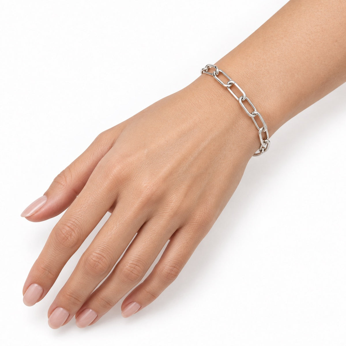 Silver-Tone Paperclip Chain Bracelet