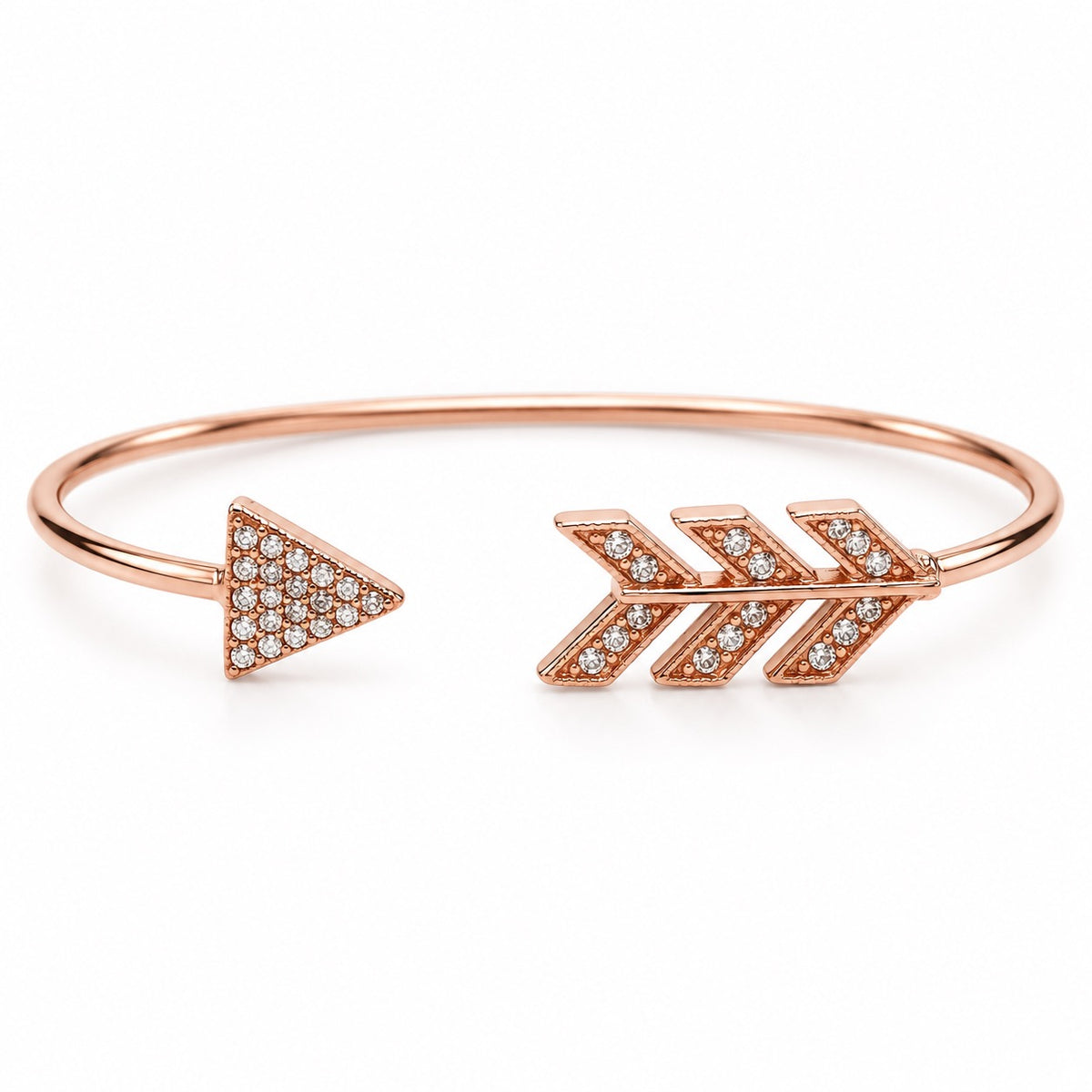 Rose-Gold-Tone Crystal Arrow Cuff Bracelet