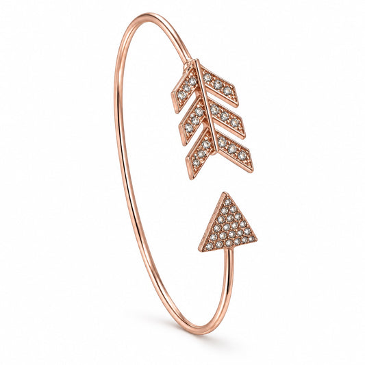 Rose-Gold-Tone Crystal Arrow Cuff Bracelet
