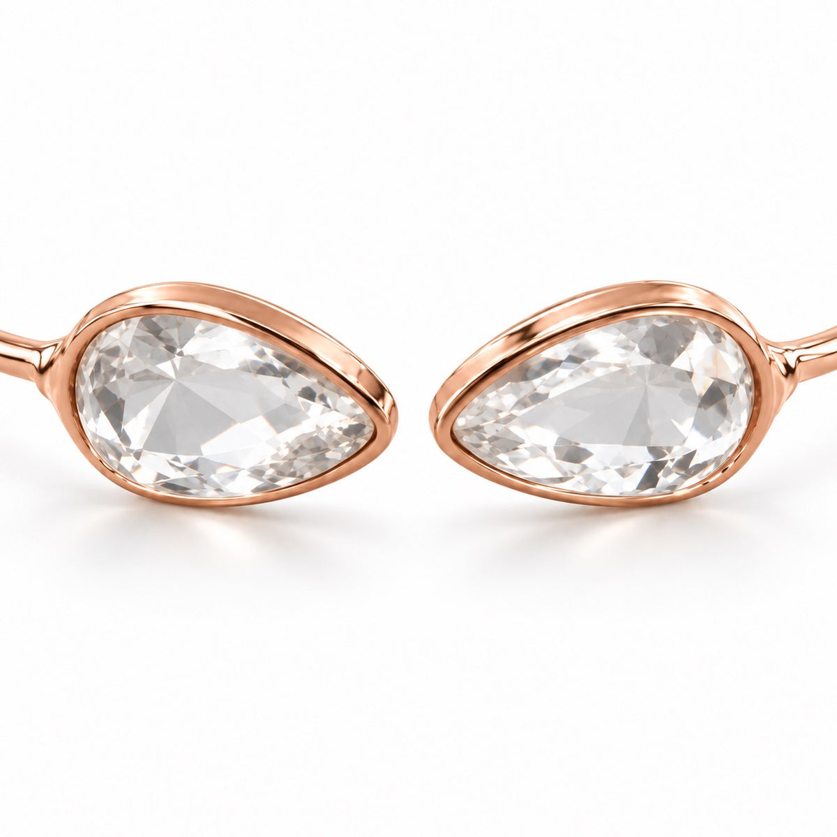 Rose-Gold-Tone Teardrop Crystal Cuff Bracelet