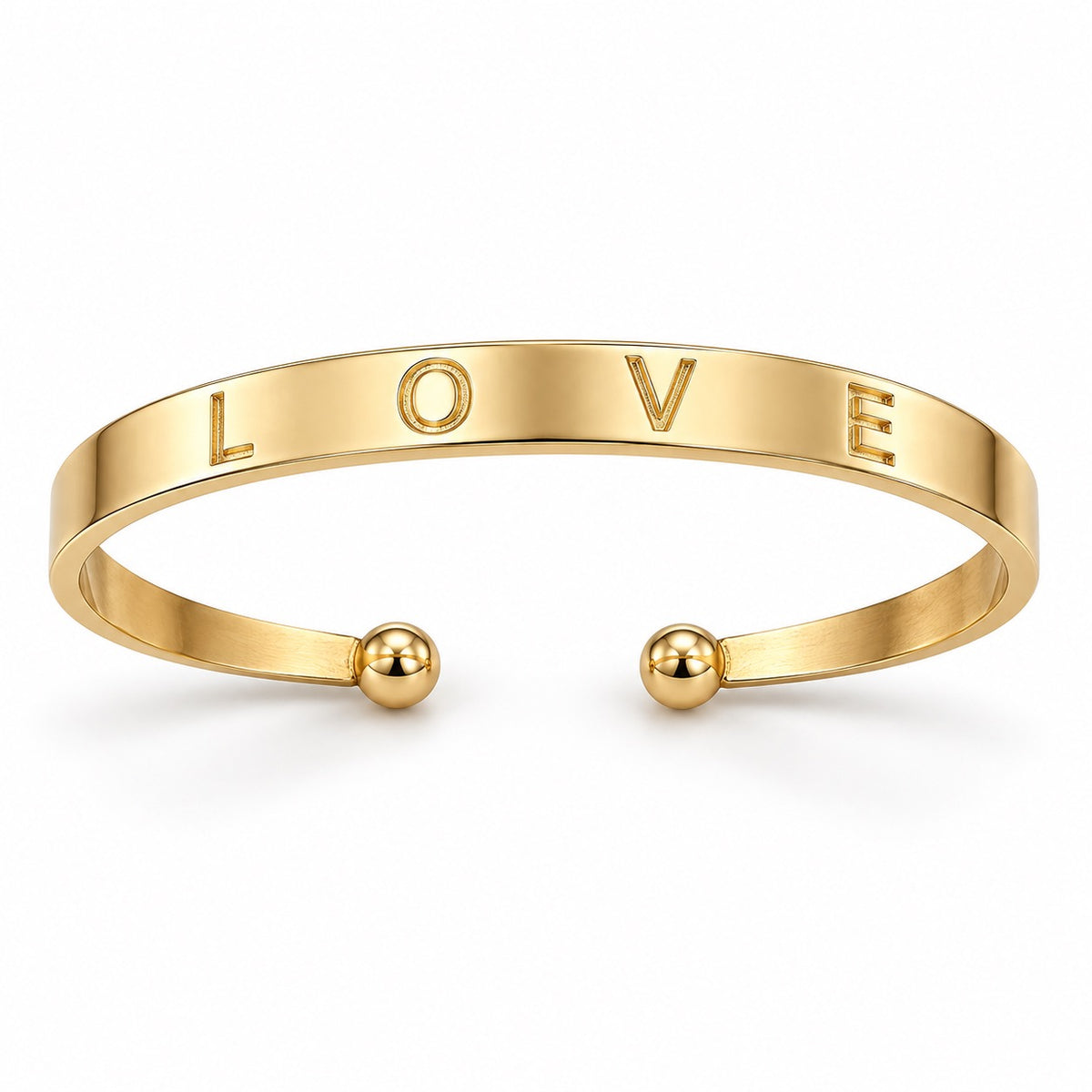Gold-Tone LOVE Open Cuff Bangle Bracelet