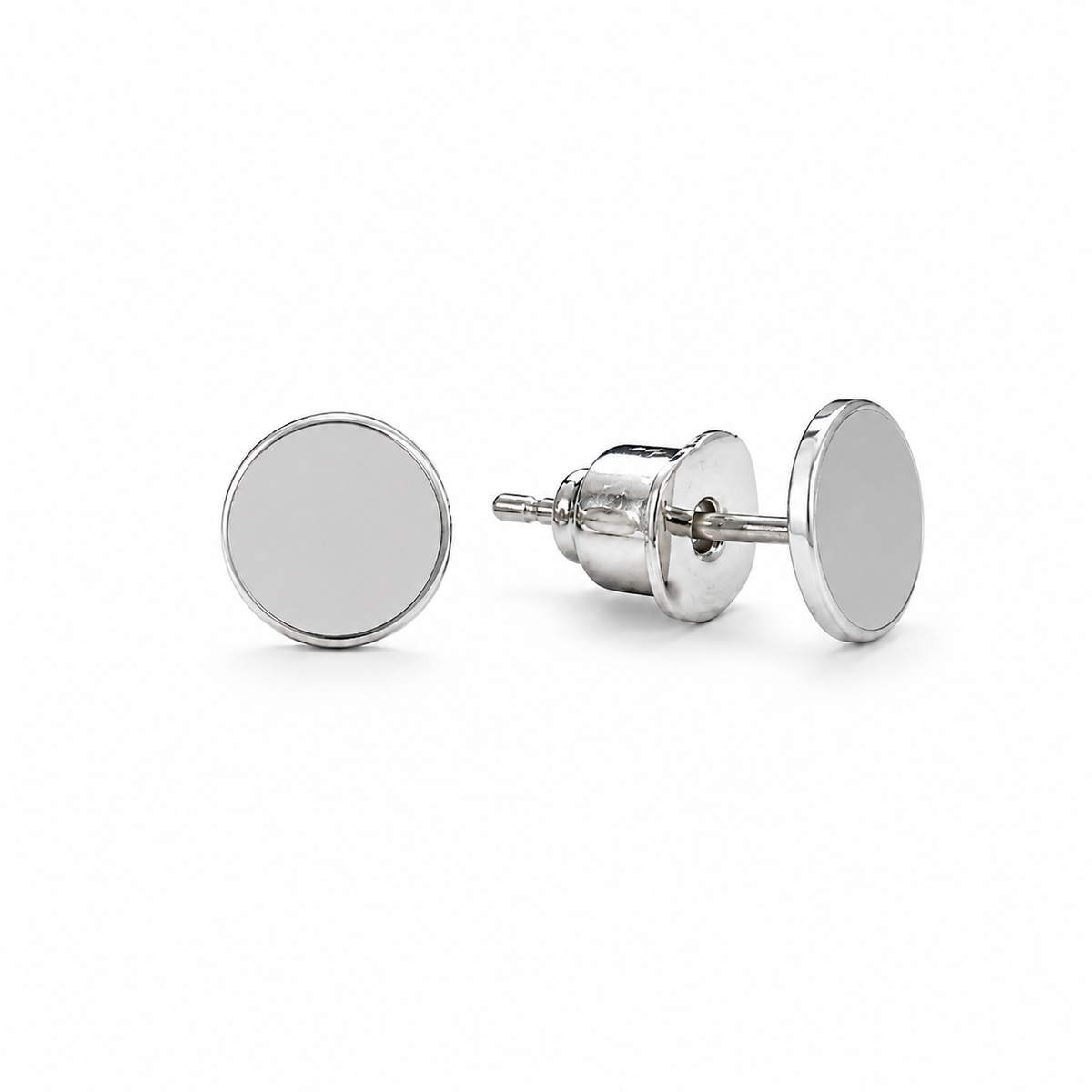 Silver-Tone Circle & Triangle Stud Earring Set – 2 Pairs
